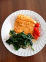 Döbelfilet gebraten mit Rahmspinat und marinierten Tomaten
